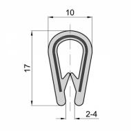 Osłona krawędzi zbrojona z EPDM 2-4mm (50m)